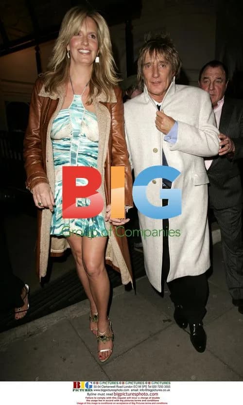 Rod Stewart and Penny Lancaster Leaving Club