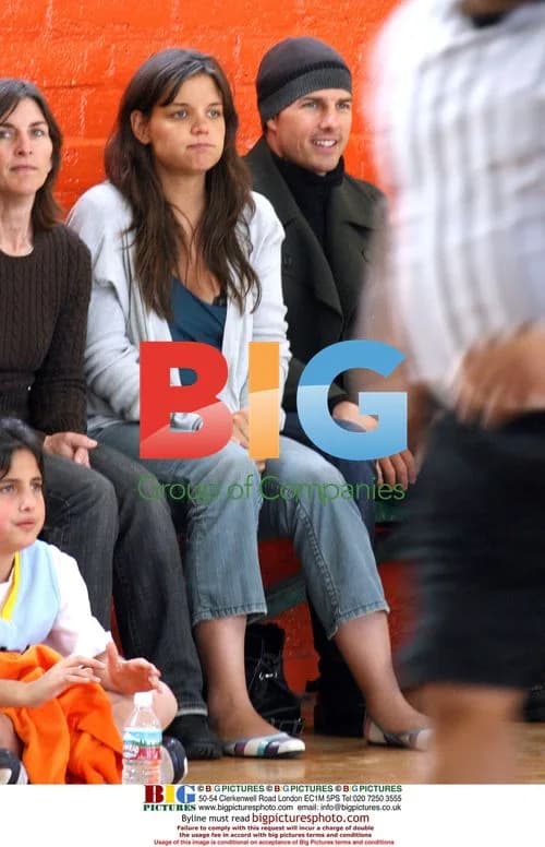 Tom Cruise and Katie Holmes at basketball game