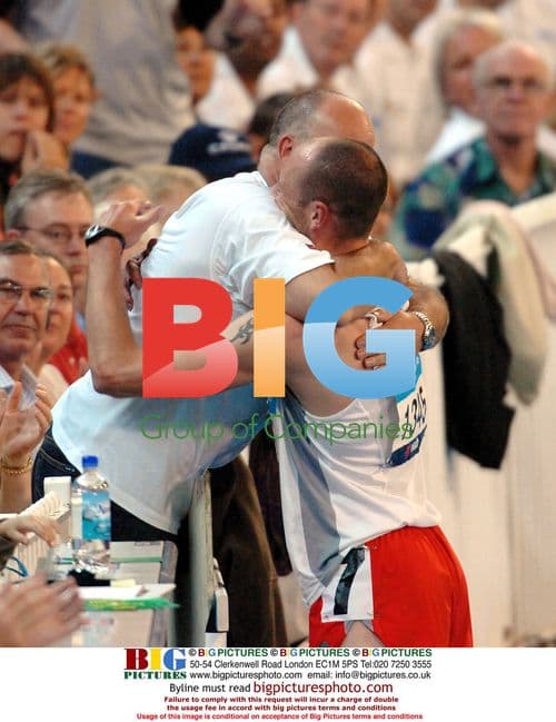 Dean Macey competes in 110m hurdles