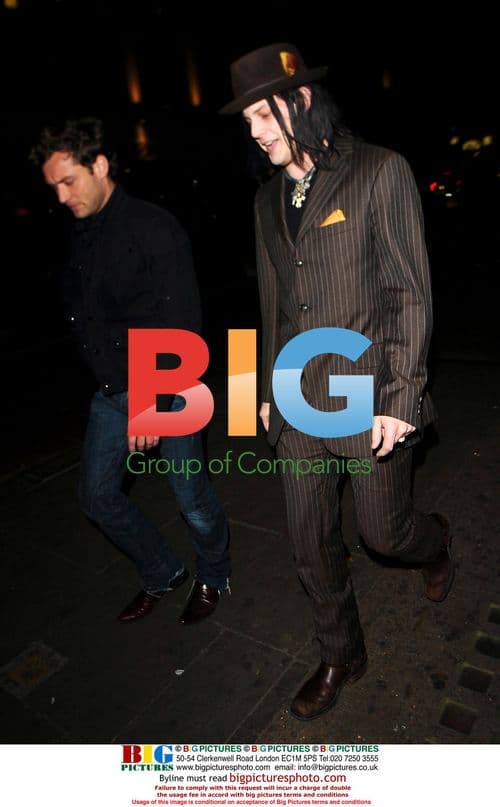 Jack White and Jude Law leaving club in London