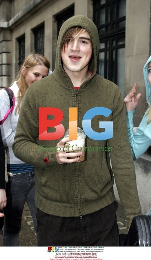 Tom Fletcher of McFly arrives at Radio 2 with fans