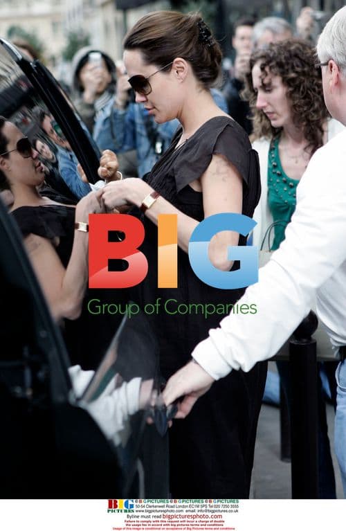 Pregnant Angelina Jolie with son Maddox in Paris