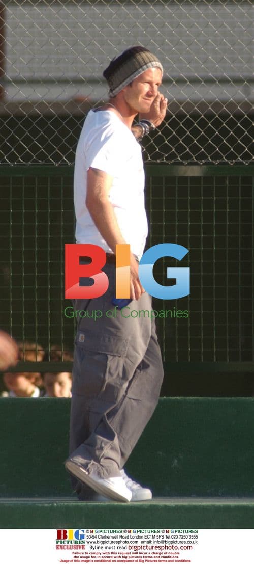 David Beckham with sons playing football in Madrid