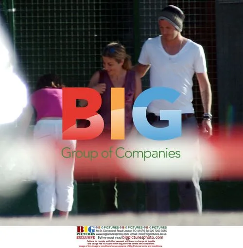 David Beckham plays football with sons in Madrid
