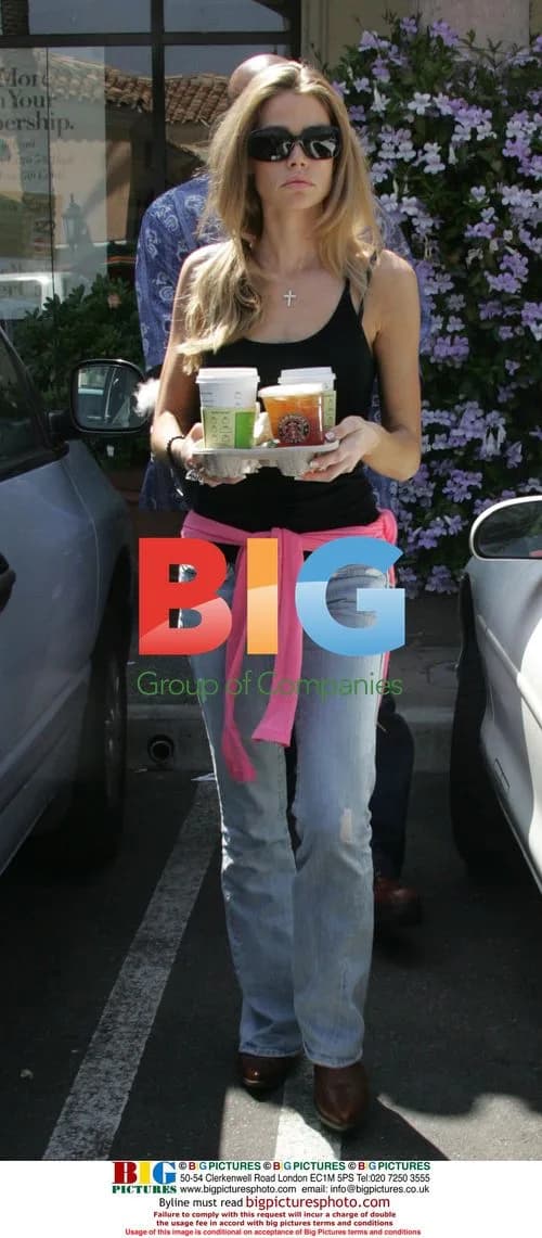 Denise Richards Goes for Coffee Run with Bodyguard