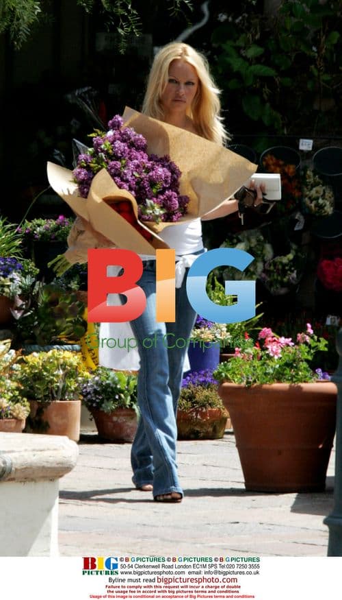 Pamela Anderson picks up flowers in LA