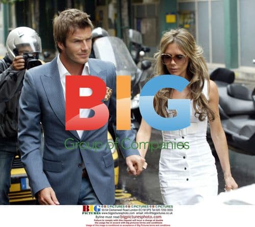 David and Victoria Beckham in Paris