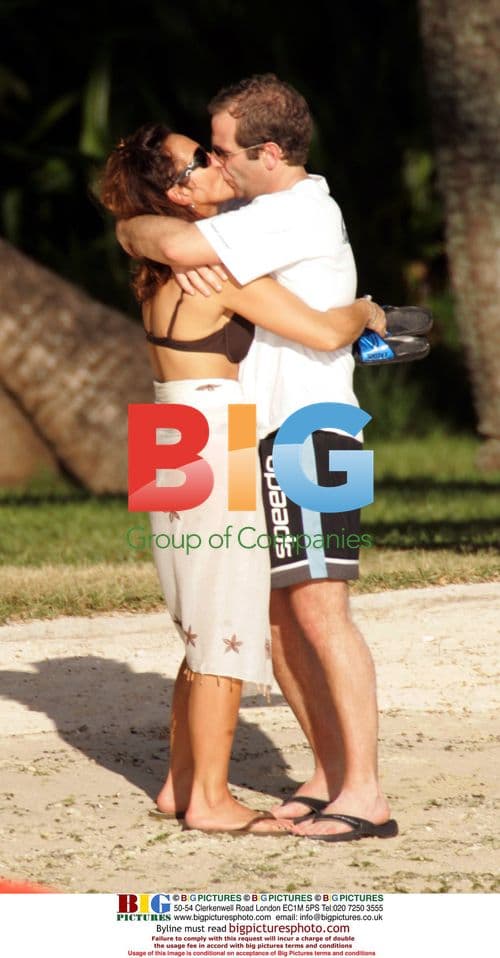 Robson Green and family on Caribbean beach