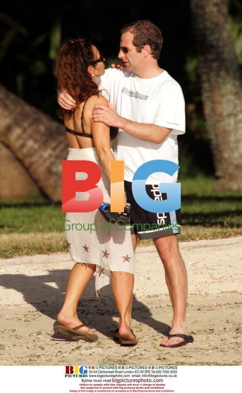 Robson Green and Family on Caribbean Beach
