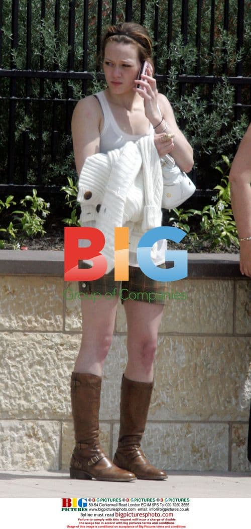 Hilary Duff Waits for Car in Burbank