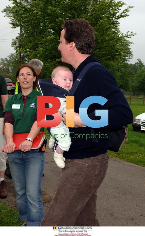 David Cameron and new baby son Authur