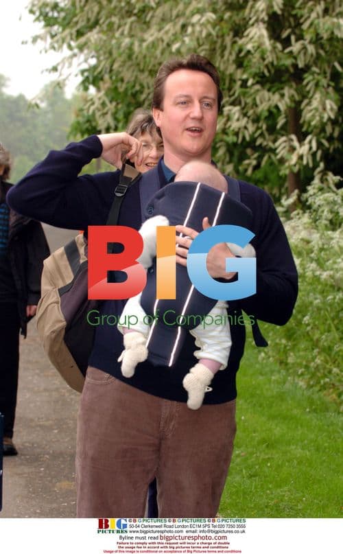 David Cameron with Baby Son Authur