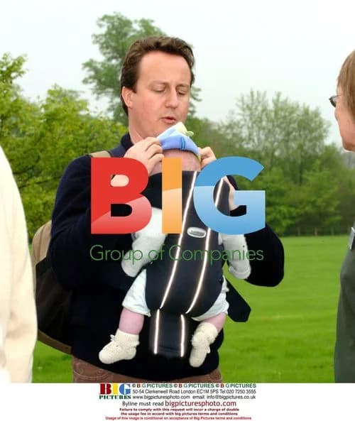 David Cameron with baby son Authur