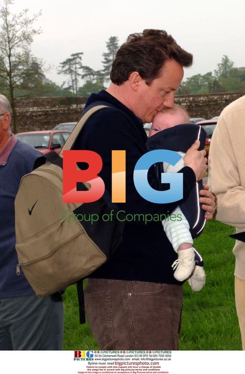 David Cameron with 3-month-old son Arthur