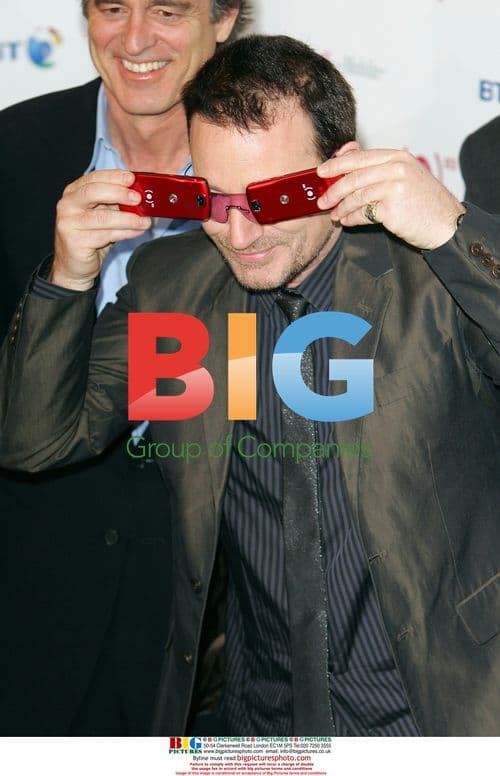 Bono and Bobby Shriver at Motorola RED launch