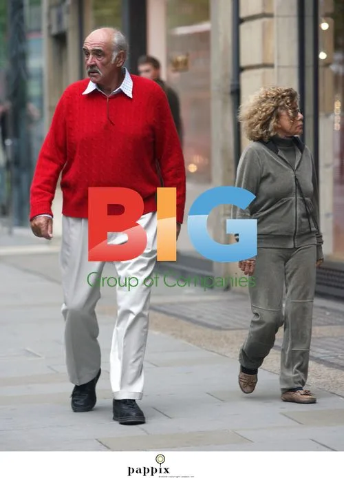 Sean Connery and Wife Micheline on London Stroll