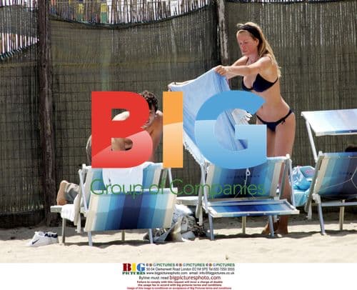 Carlo Cudicini and Alessia Marcuzzi at Fregene Beach