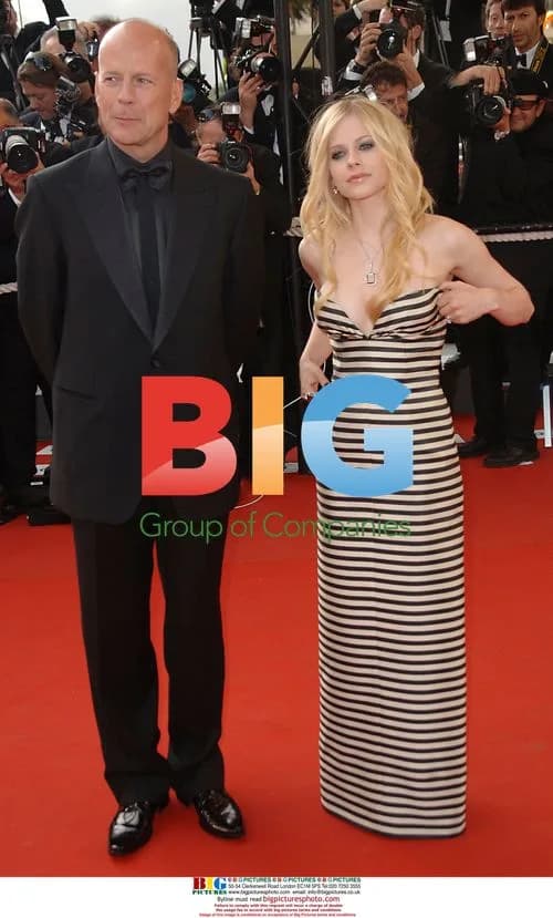 Avril Lavigne and Bruce Willis at Cannes