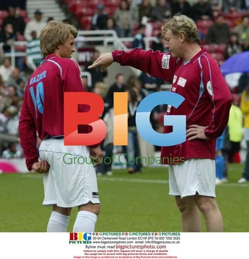 Jeff Brazier and Frank McAvennie at Soccer Six Charity Event
