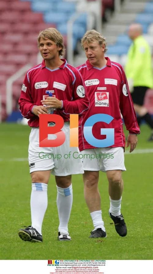 Jeff Brazier and Frank McAvennie at Soccer Six Event
