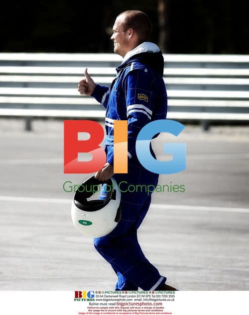 Arsenal's Fredrik Ljungerberg at Swedish racetrack