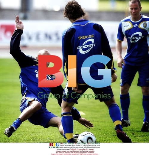 Henrik Larsson at Sweden soccer training