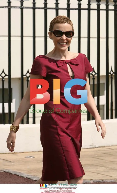 Kylie Minogue Smiles at Recording Studio