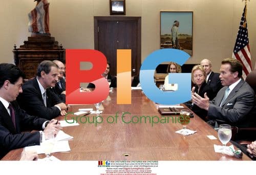 California Governor Schwarzenegger Meets Mexican President Fox