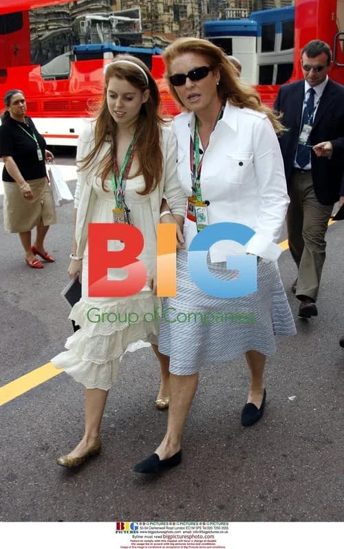 Duchess Sarah Ferguson and Princess Beatrice at F1 Qualifying