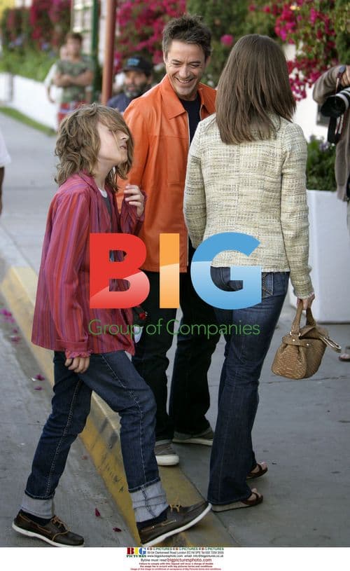 Robert Downey Jr. with family in Malibu