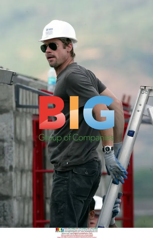 Brad Pitt helps build houses in India