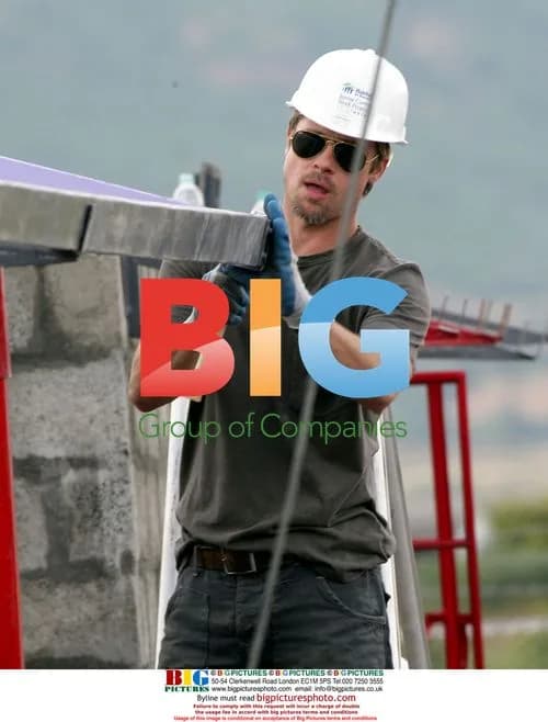 Brad Pitt with Habitat for Humanity in India