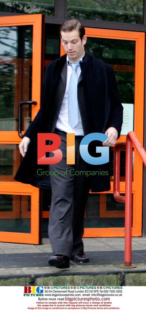 Sean Brosnan leaving court after sentencing