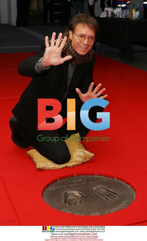 Sir Cliff Richards Imprints Hands in Concrete