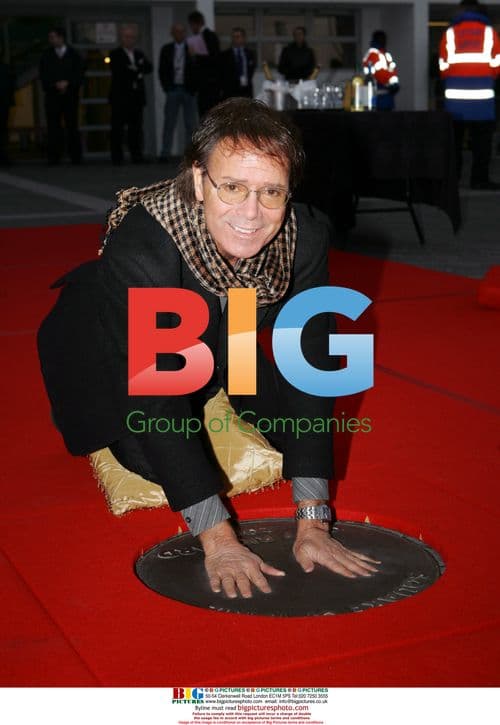 Cliff Richards Imprints Hands at Wembley