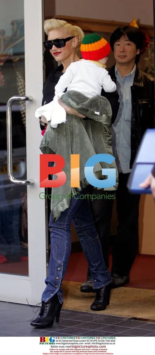 Gwen Stefani and son Kingston leave TV offices