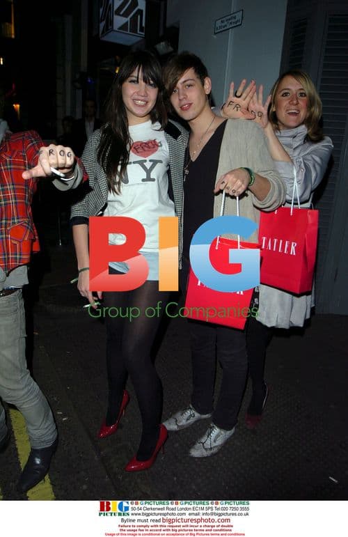 Daisy Lowe and Katie Lennon leaving Tatler's party