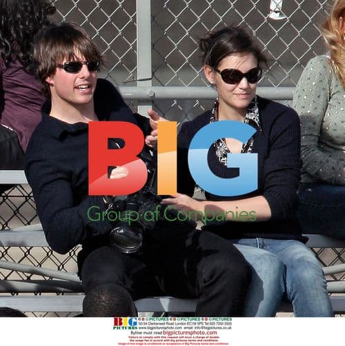 Tom Cruise and Katie Holmes at son's football game