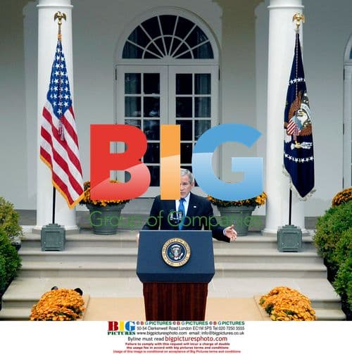 Pres. Bush Speaks in Rose Garden