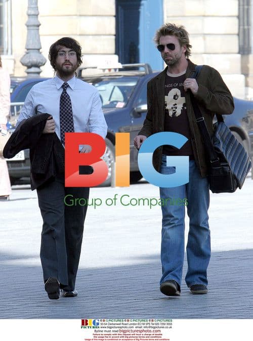 Sean Lennon Leaving Hotel with Friend