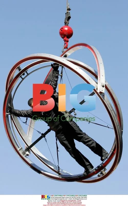 David Blaine Suspended Gyroscopic Stunt