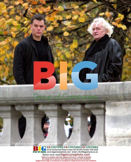 Matt Damon & Niels Arestrup on "Bourne Ultimatum" Set