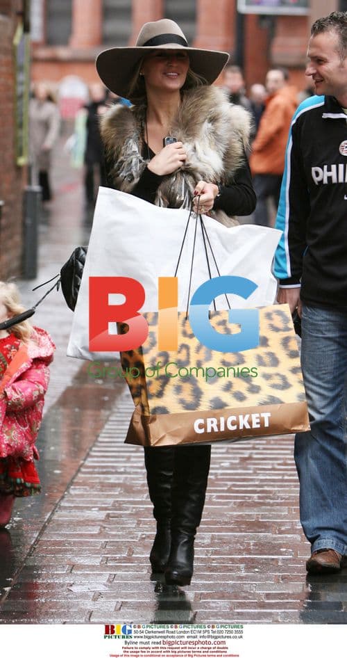 Alex Curran and daughter Lilly shopping in Liverpool