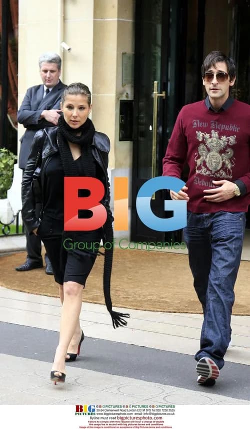 Adrien Brody and Elsa Pataky at Plaza Hotel in Paris