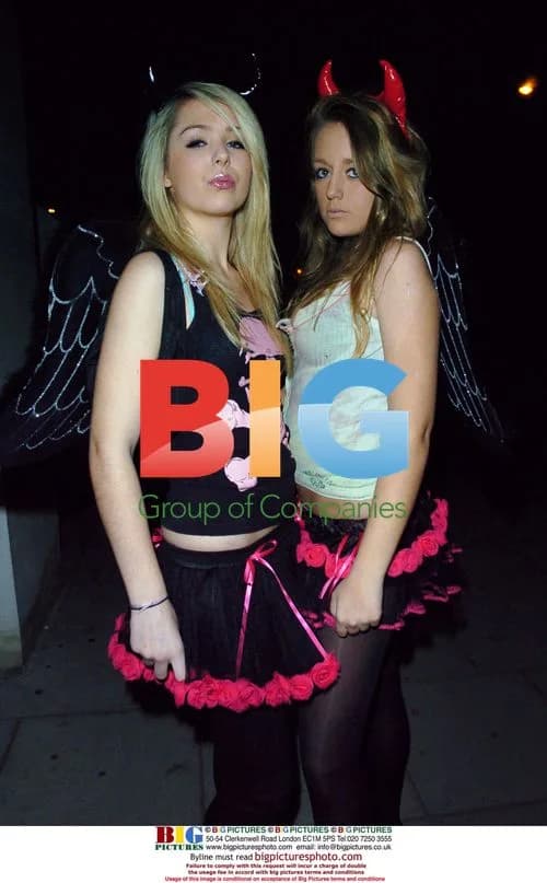 Chantelle Pidgley and friend at Halloween party