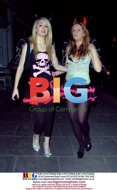 Chantelle Pidgley and friend at Halloween party