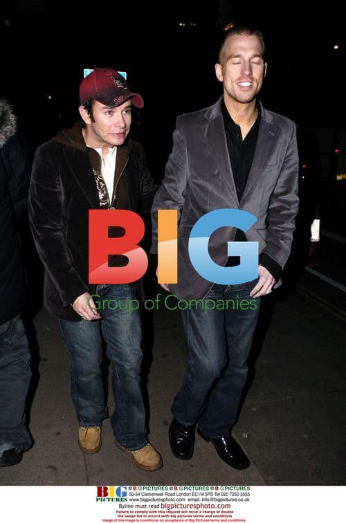 Steven Gately and Andy Cowles at Calum Best cologne launch