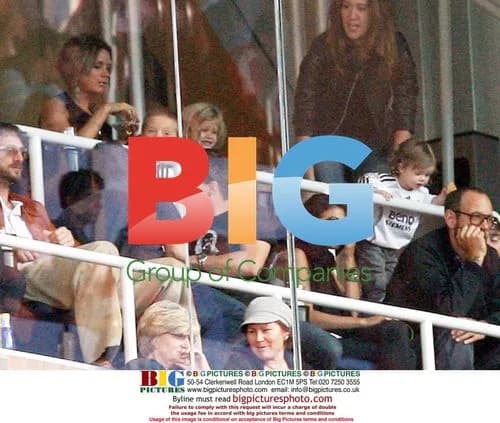 Victoria Beckham and Sons at Madrid Soccer Match