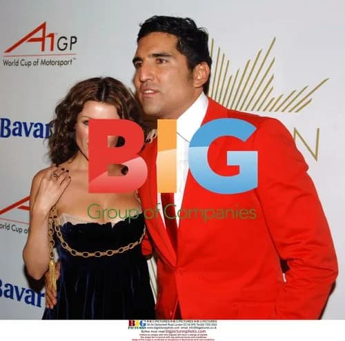Dannii Minogue and Rodrigo Otazu at A1GP Launch