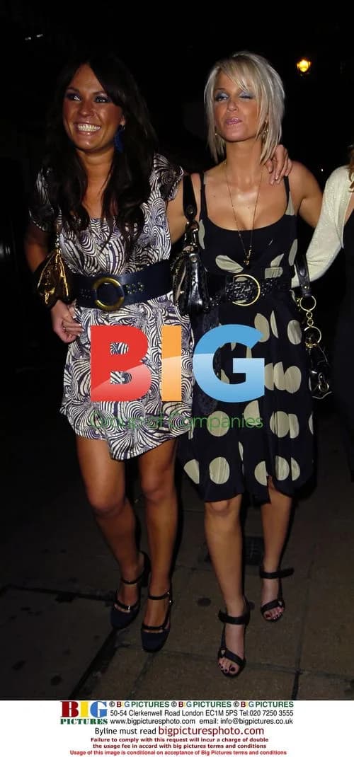 Sarah Harding and friends leaving club in London